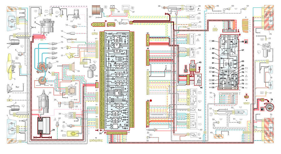 Схема электрооборудования ваз 2108