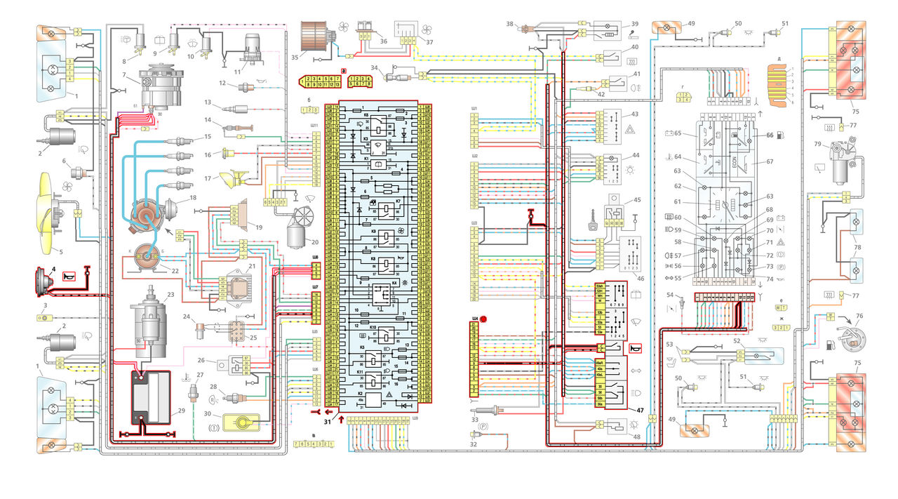 Схема электропроводки ваз 2108 карбюратор низкая